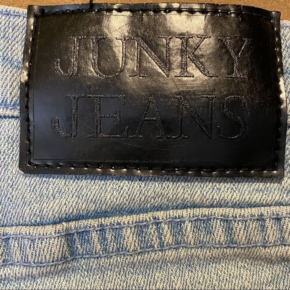 AFENDS Jorts Junky Jeans Raw Hem Skull Pocket Jean Short Size 29 Skater Surfer
